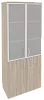 Офисный шкаф высокий широкий со стеклом в раме